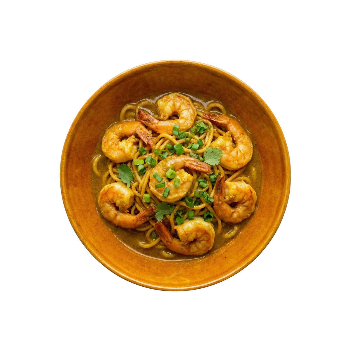 Mie-Nudeln mit Riesengarnelen