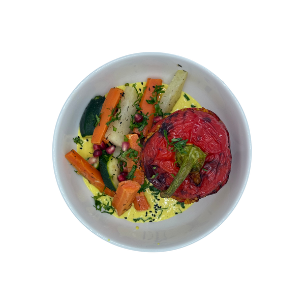 Gefüllte Paprika mit Bulgur & Kichererbsen