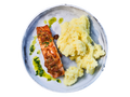 Lachsfilet mit Kartoffelpüree und feiner Kräutersauce