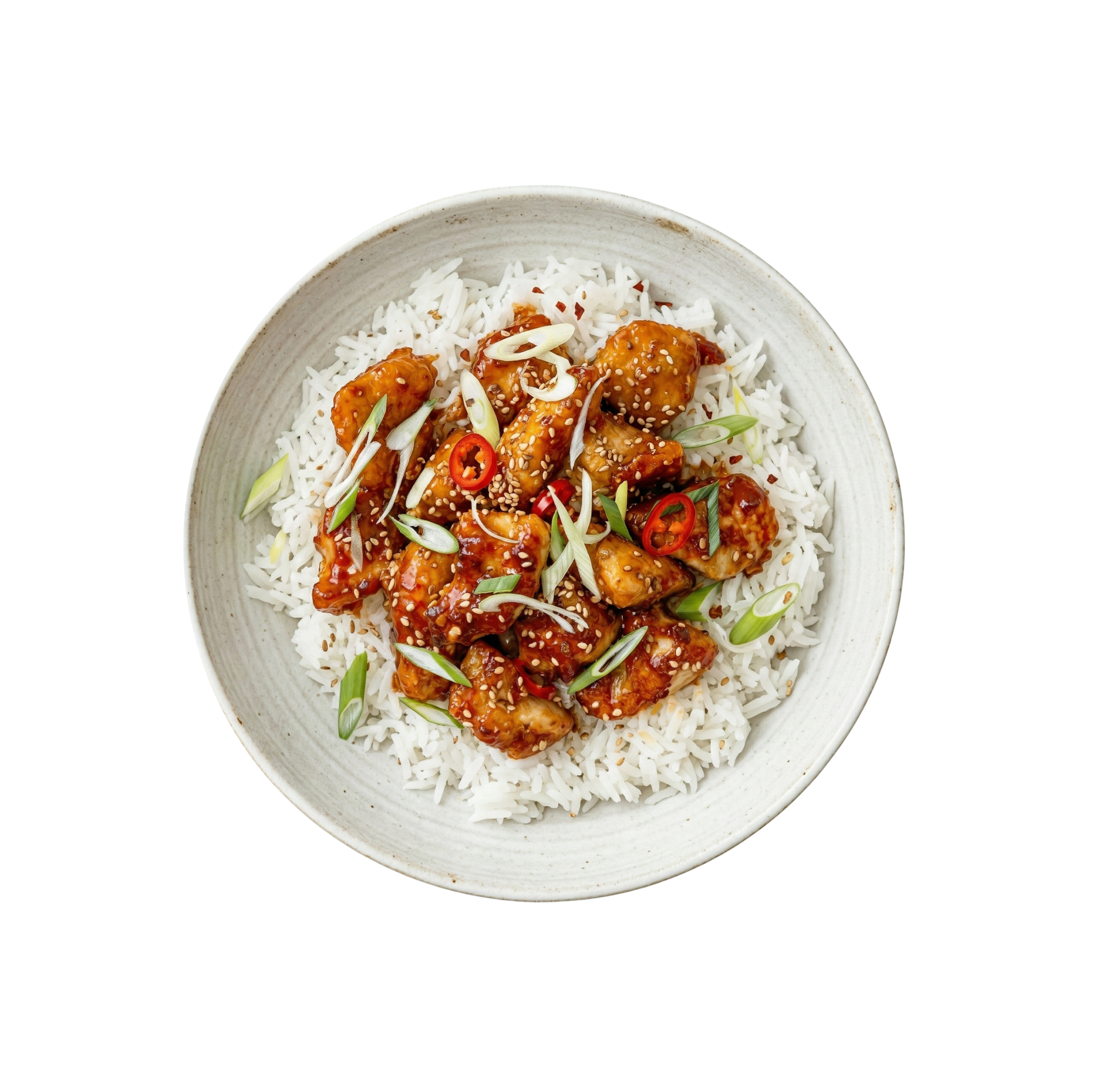 Sesame Honey Chicken mit Chili und Basmatireis