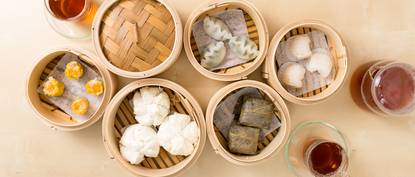Dim Sum auf Bambusd&auml;mpfer