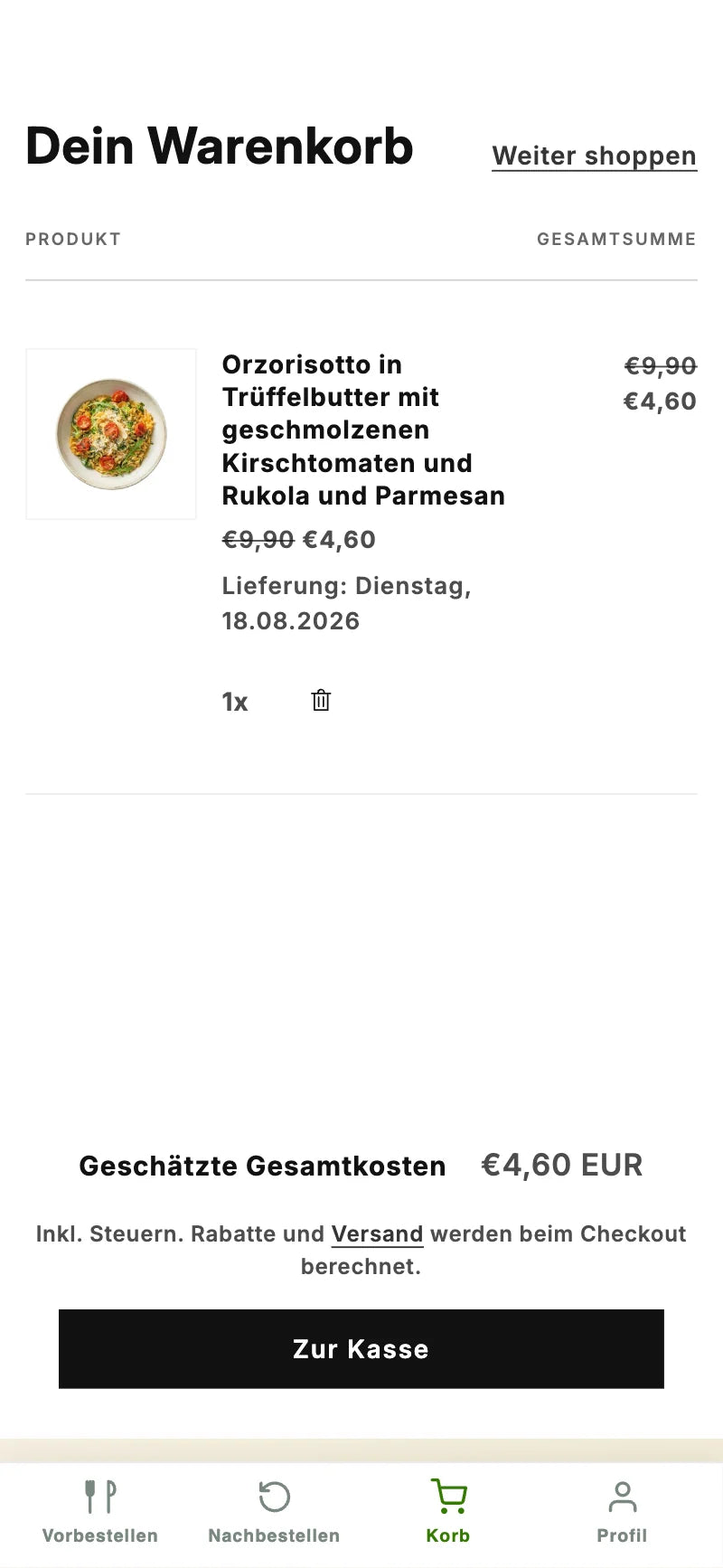 FooBi Store: Warenkorb